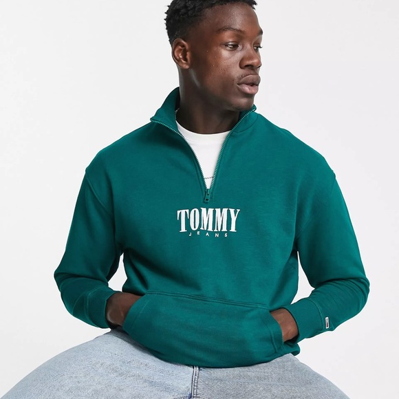 Tommy Hilfiger Other - 🖤NWT Tommy Jeans Half-Zip Relaxed Fit Sweatshirt Green, Mens, Medium